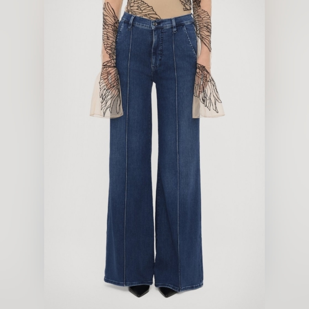 FRAME Denim Pintuck Flare Jeans 25